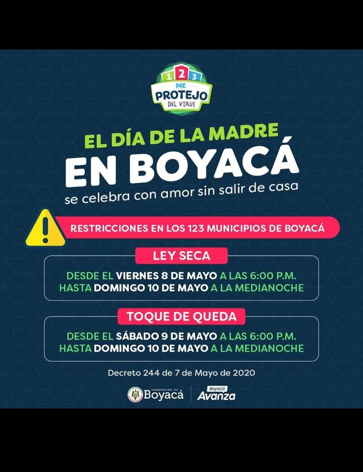 Toque de queda y ley seca en Boyacá, para fin de semana del Día de la ...